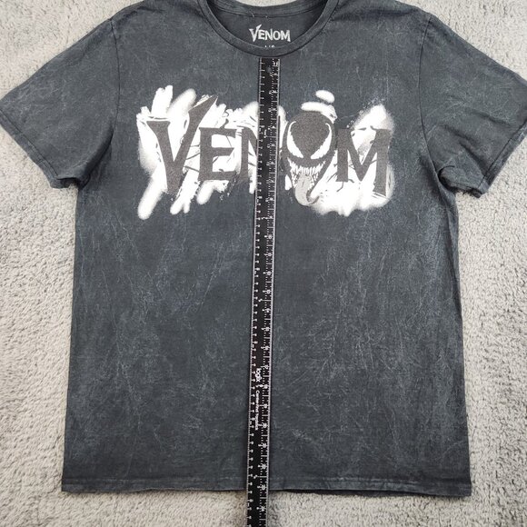 Marvel Venom Shirt Men's Large Black AOP Double Sided Graphic Spiderman Comics - Picture 4 of 9